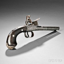 Boxlock Double Barrel Flintlock Pistol